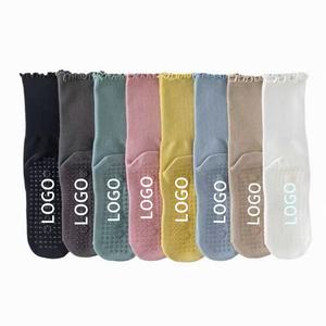 Calcetines de Yoga JZVINA para Mujer, Calcetines de Tobillo Antideslizantes de Punto, de Poliéster, Color Sólido, Transpirables, para Pilates, Uso Diario Otoñal - Product Image 1