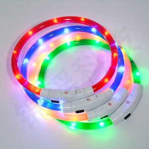 Luces fluorescentes Rojas Neón Intermitente Resplandeciente Carga USB LED <span class=keywords><strong>Collar</strong></span> para perro mascota - Product Image 4