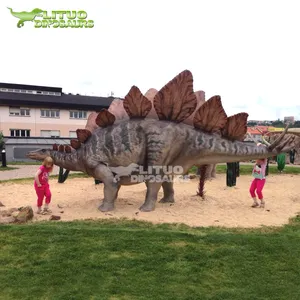 Peralatan Taman Bermain Animasi Ukuran Hidup Bergerak Dinosaurus Hidup Ankylosaur