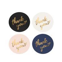 Etiquetas Adhesivas de Agradecimiento con Papel Dorado para Pequeñas Empresas - Etiquetas de Embalaje Personalizadas al por Mayor para Shopify y Etsy - Rollo Impermeable