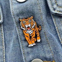 Aili, Tigre Broche Forme Simulation Dessin Animé Animal LapelCute Émail Sac À Dos Pins Drôle Badge Broches Chemise Mode Bijoux Cadeau