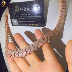 <span class=keywords><strong>Collana</strong></span> a Catena Cubana in Argento Sterling 925 con Diamanti Moissanite VVS da 15mm, Gioielli di <span class=keywords><strong>Moda</strong></span> - Product Image 2