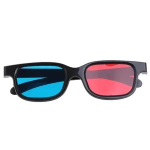 도매 10pcs 3D 안경 유니버설 블랙 프레임 레드 블루 시안 Anaglyph 3D 안경 0.2mm 영화 게임 DVD