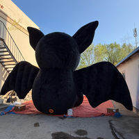 Ballon gonflable géant en forme de chauve-souris avec LED, mascotte de dessin animé pour la décoration de la place lors d'une activité sur le thème d'Halloween