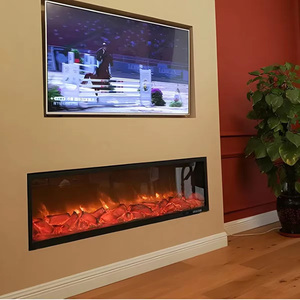 Chimenea Eléctrica Moderna 2D LED de Pared con Material Metálico, 750W, Control Remoto, para Hoteles, Decoración de Interiores 20250827 - Product Image 2
