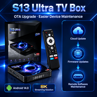 S13 Ultra TV Box Rockchip RK3539 Android 14 4GB 32GB 8K Dual WIFI6 BT 5.4 100M LAN AV1 Widevine L1 OTA YouTube Bersertifikat OEM ODM