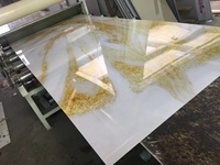 Feuille uv en marbre de haute brillance 1220x2440mm, rouleau de PVC pour décoration de la maison
