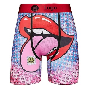 Sous-vêtements de sport pour hommes, <span class=keywords><strong>boxer</strong></span> en tricot imprimé, design streetwear américain, pour le sport, la course à pied, la boxe, ODM - Product Image 2