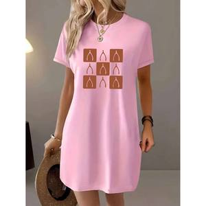 Vestido Casual Elástico Personalizado a Medida, Largo hasta la Rodilla, Silueta Recta, Elegante, para Mujer, con Estampado de Salmo 23: Él <span class=keywords><strong>me</strong></span> guía aún - Product Image 6