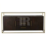 Meuble buffet en bois massif pour salle à manger, design créatif à motif écailles de poisson, armoire de rangement, buffet en bois
