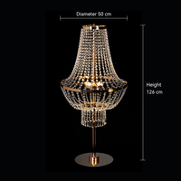 Style européen Mariage Hôtel Salle Banquet Décoration Suspendus Cristal Perle Rideau Fleur Stand Led Centres De Table