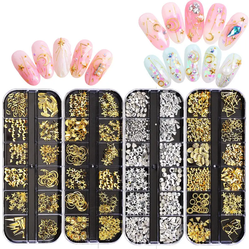 Shiny designs mixed nail art decals diamond jewelry crystal nails art rhinestone designs 3d Wear Manicure Tool nail decorations