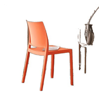 Chaise à dossier simple et moderne en plastique épaissi de style nordique pour restaurant, usage domestique et commercial
