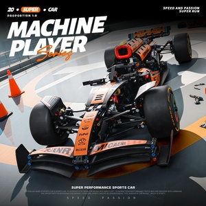 Modellino Auto da Corsa <span class=keywords><strong>McLaren</strong></span> F1 in Scala 1:8, Kit Fai-da-Te con Plastica ABS e 1432 Parti, Modello Auto da Assemblare - Product Image 3