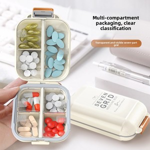 <span class=keywords><strong>Pilulier</strong></span> ABS pour antibiotiques, portable, pour voyage, sept jours, trois repas par jour, double couche, 7 compartiments, séparateur de médicaments - Product Image 1