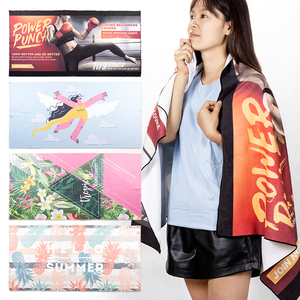 ผ้าเช็ดตัวไมโครไฟเบอร์พิมพ์โลโก้ตามสั่ง ผ้าเช็ดตัวชายหาด ขนาด 75x150 ซม. (ขนาดใหญ่พิเศษ) |   ของขวัญสำหรับองค์กรและการเดินทางแบบแห้งเร็วพิมพ์ลายแบบซับลิเมชั่น - Product Image 2