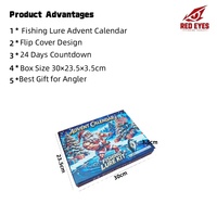 Échantillon Gratuit Red Eyes 2026 Calendrier de l'Avent de Pêche Tendance Boîte Mystère Ensemble Cadeau de Noël de leurres de pêche Vente en Gros