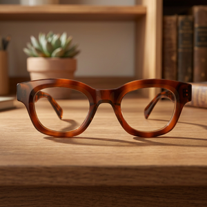 Montures de lunettes de vue rétro ovales à monture complète, à rayures tortue brunes, pour adultes, unisexe, usage quotidien - Product Image 2