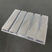 Baki Blister PET Plastik Transparan Sekali Pakai yang Dapat Terurai dengan 5 Rongga yang Dapat Disesuaikan untuk Cokelat
