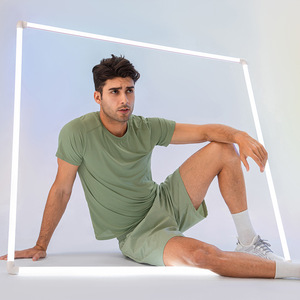 Camiseta holgada para correr para hombre, ropa deportiva de secado rápido, informal, de manga corta, de licra, de gran tamaño, para gimnasio - Product Image 4