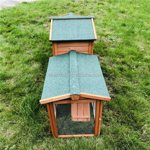SDR003-D en bois lapin <span class=keywords><strong>clapier</strong></span> lapin Cage parc pour animaux de compagnie enceinte de maison avec boîtes de course double face - Product Image 4