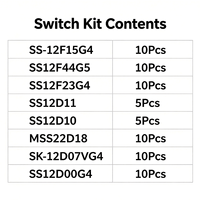 Kit d'assortiment de 70 mini-interrupteurs à glissière, interrupteurs micro-bascule verticaux marche/arrêt à montage sur circuit imprimé pour projets électroniques DIY