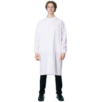 Blouse de laboratoire unisexe en tissu sergé blanc à manches longues, uniforme médical pour les médecins des hôpitaux avec logo personnalisé