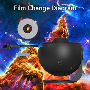 Planetarium Star Galaxy Proyector, 13 Películas Discos Night Light Starry Sky <span class=keywords><strong>Lamp</strong></span>,360 Rotación, Bajo Ruido, para Niños, Dormitorio, Fiesta - Product Image 4