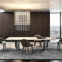 Table de salle à manger de luxe moderne pour restaurant, cuisine, salle à manger, rectangulaire, carrée, ronde, en faux marbre, table à manger