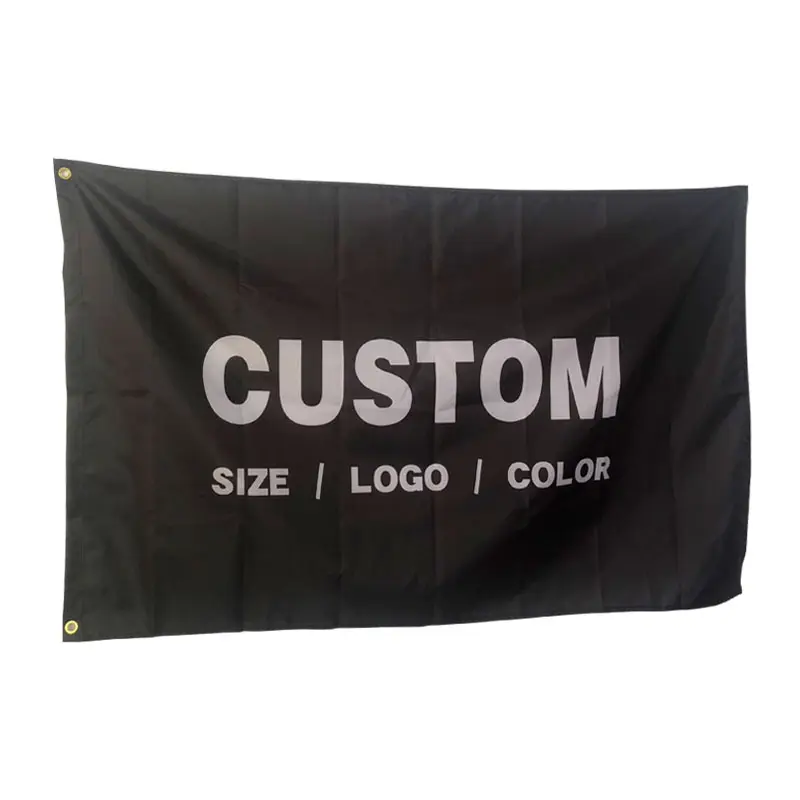 Stampa digitale di dimensioni opzionali all'ingrosso 3x5 ft outdoor 100% poliestere bandiere pubblicitarie Banner logo bandiera personalizzata