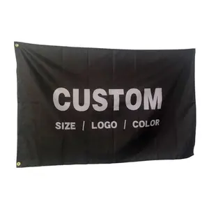 Großhandel optionale Größe Digitaldruck 3x5 ft im Freien 100% Polyester Werbe flaggen Banner benutzer definierte Flagge Logo