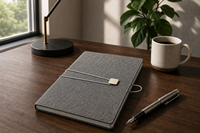 Libreta Espiral A5 de Cuero PU con Logotipo Personalizado, Agenda Diaria con Banda Elástica, Impresión UV, para la Escuela y Oficina