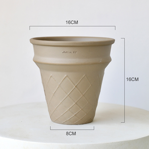 Maceta de Cerámica Rústica Esmaltada en Forma de Cono, Linda, Blanca y Negra, Transpirable, con Orificio de Drenaje para Suculentas de Hogar como Hoya Carnosa - Product Image 5