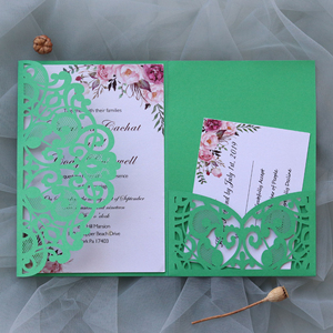Invitación de compromiso estilo europeo, tarjeta de felicitación festiva, invitación de boda cortada con láser, disponible al por mayor - Product Image 5