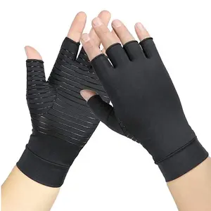 Half Finger Magnetic Therapy Relief Arthritis Carpal Tunnel Pain Compression Gloves