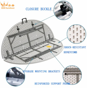 120 150 180cm Vòng bi-gấp bàn thương mại di động nhựa bàn ăn nhà bếp ngoài trời tiệc cưới bàn sự kiện - Product Image 4