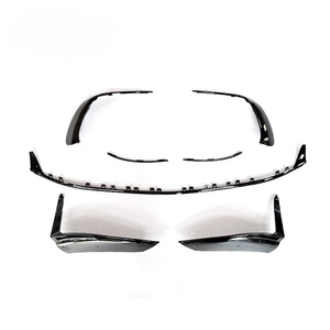 Kits de carrosserie avant en plastique ABS Lèvre de pare-chocs avant noire Lèvre avant de voiture pour W206 Mise à niveau vers C43 <span class=keywords><strong>AMG</strong></span> Sport <span class=keywords><strong>Line</strong></span> - Product Image 1