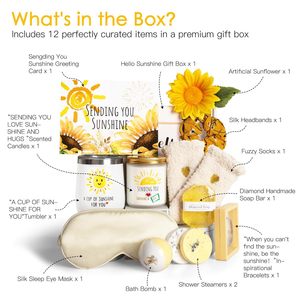 Canasta de Regalo de Recuperación con Girasoles para Mujer, Mamá, Cumpleaños, Regalo Único para Transmitir Alegría y Relajación - Product Image 3