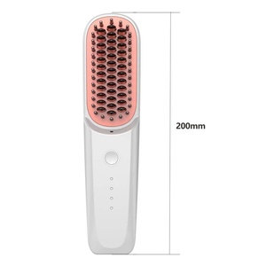 New Design Portable <b>Wireless</b> Electric USB Rechargeable Mini Ionic Hair Straightener Comb Brush - Product Image 1
