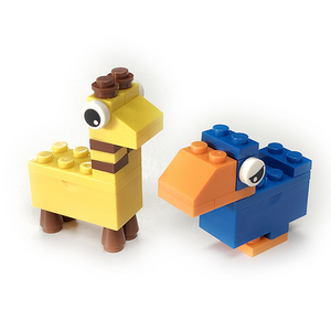 Conception brevetée, jouet en briques DIY pour la famille de la jungle, girafe et toucan, <span class=keywords><strong>taille</strong></span>-<span class=keywords><strong>crayon</strong></span> amusant - Product Image 1