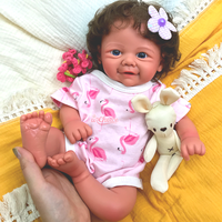 Poupée Reborn en Silicone Platine Souple de 17 Pouces, Bébé Fille en Silicone Solide, Compagnon pour Enfants, Poupées Artisanales