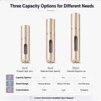 Atomiseur de parfum portable rechargeable de voyage en aluminium avec logo personnalisé, 5 ml, 8 ml, 10 ml, remplissage par le bas