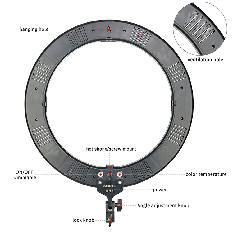 led ring light with tripod