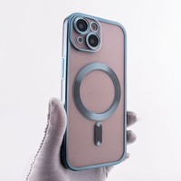 Coque en TPU électrolytique avec film d'objectif coque de téléphone anti-chute magnétique pour Samsung S22 S23 S24 S25 Ultra