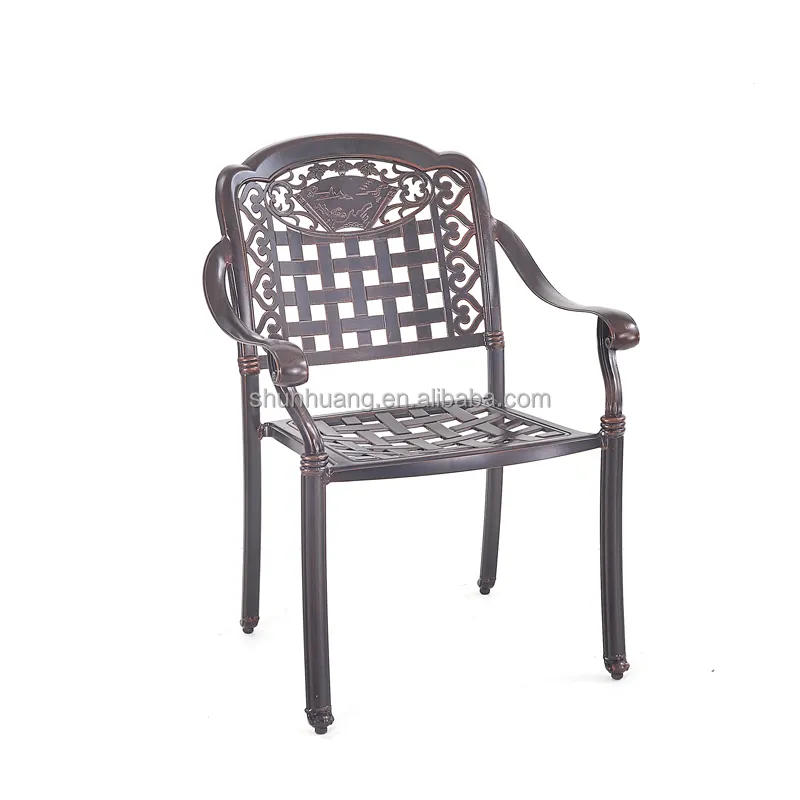 New arrive anti-proof outdoor furniture garden use 4 people dining set in cast aluminium frame