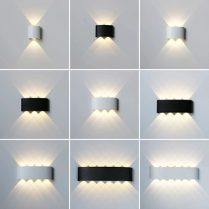 Lampada da Parete a <span class=keywords><strong>Doppia</strong></span> Testa Impermeabile per Interni ed Esterni, <span class=keywords><strong>Applique</strong></span> da Giardino e Portico Bianca e Nera, <span class=keywords><strong>Luce</strong></span> LED Bidirezionale 2W 4W 6W 8W 10W 12W - Product Image 3