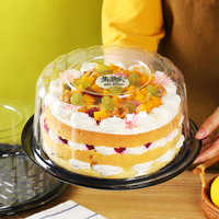 Boîte à gâteau ronde transparente en PET, boîte d'emballage transparente pour gâteau d'anniversaire