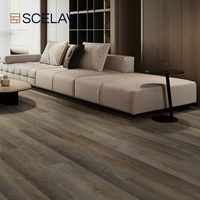 Revêtement de sol en plastique SPC effet bois flottant noir de luxe de 6mm Carreaux de PVC imperméables en vinyle chêne clic pour une utilisation en intérieur dans les supermarchés