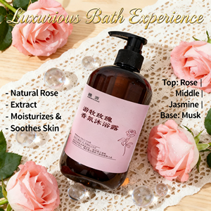 เจลอาบน้ำกลิ่นกุหลาบแบบขายส่งสำหรับแบรนด์ส่วนตัว ขนาด 500 มล. ของขวัญสำหรับผู้หญิง น้ำหอมอาบน้ำ ทำความสะอาดผิว ชุดดูแลผิวหรูหรา - Product Image 5
