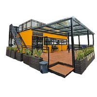 CE Custom 40ft Luxury Portable Mobile Prefab Shipping Mall Use-Juice Bar Coffee Shop Cafe Restaurant Design Cabin Solar Powered